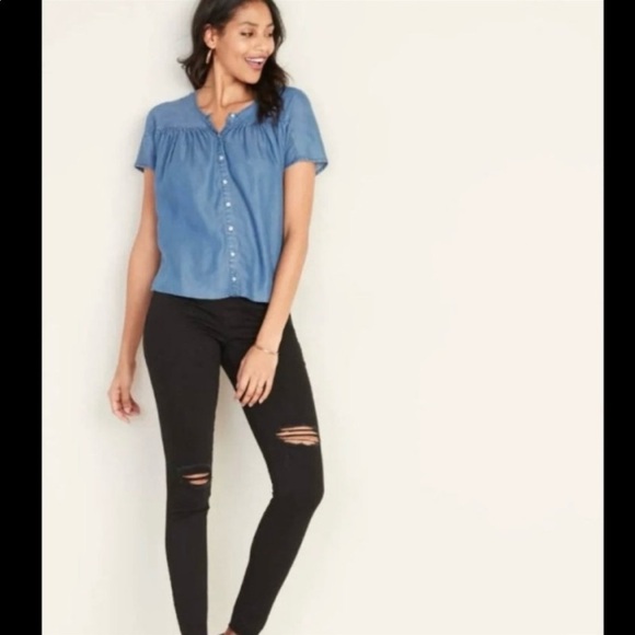 OLD NAVY Rockstar Black Super Skinny Ankle Distressed Jeans—SZ. 6 - Picture 4 of 13